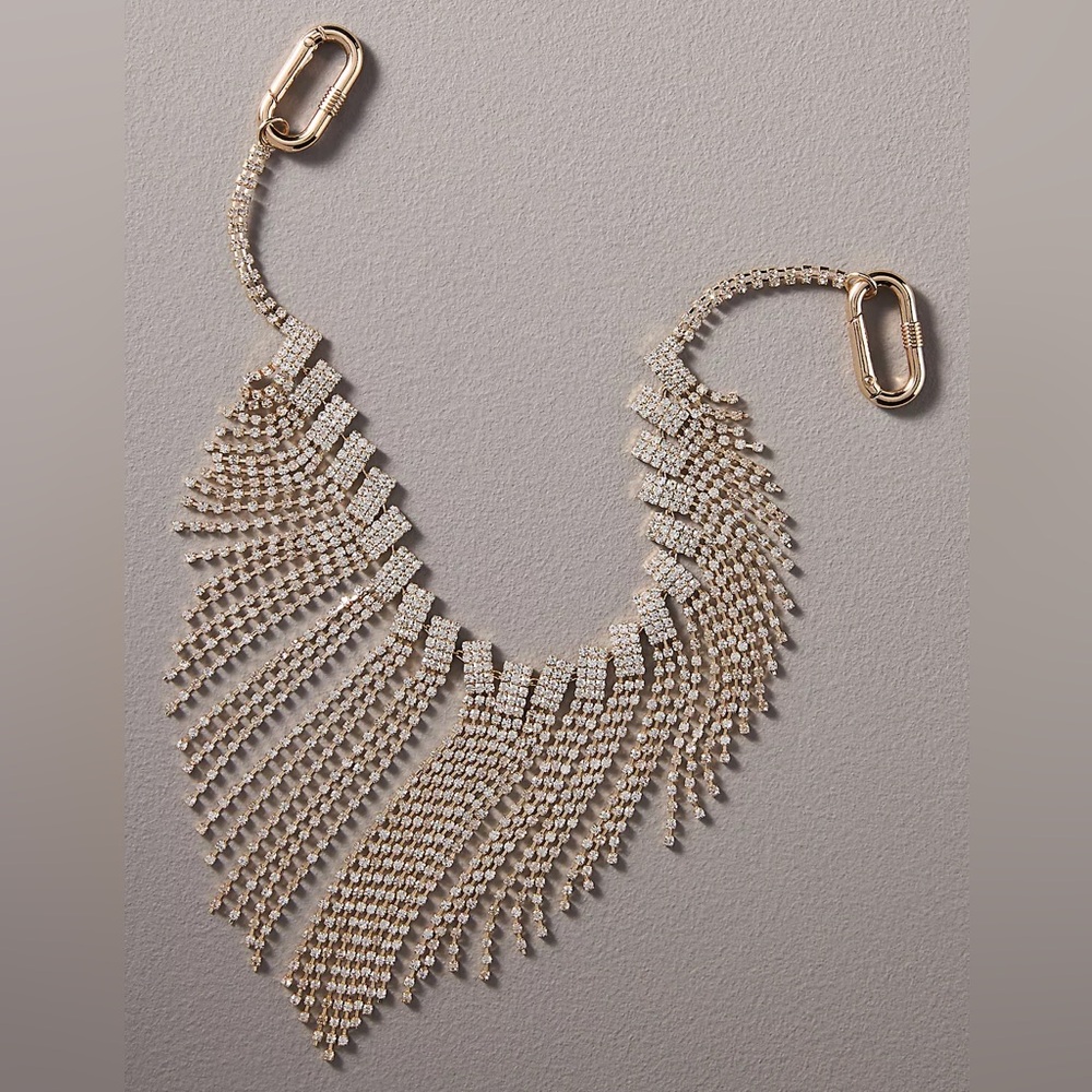 Anthropologie | Crystal‎ Fringe Bag Charm | NWT